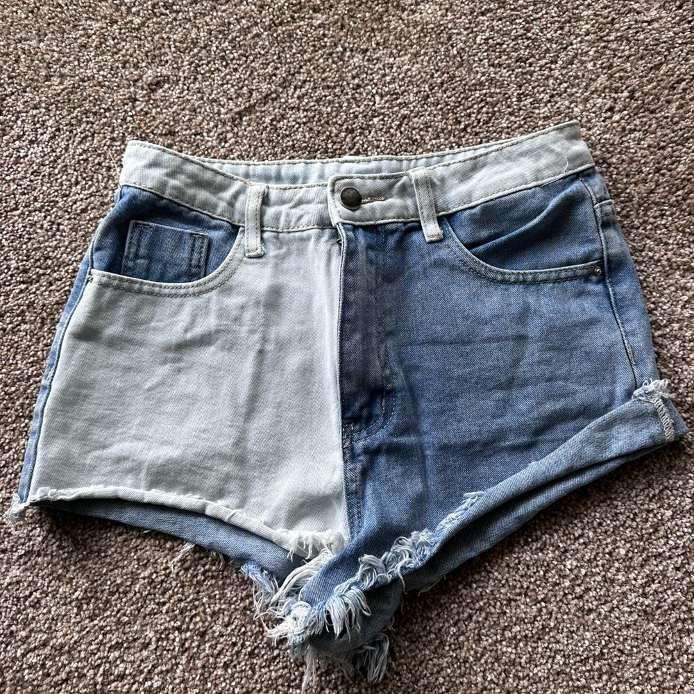 SHEIN Dual-Blue Jean Shorts